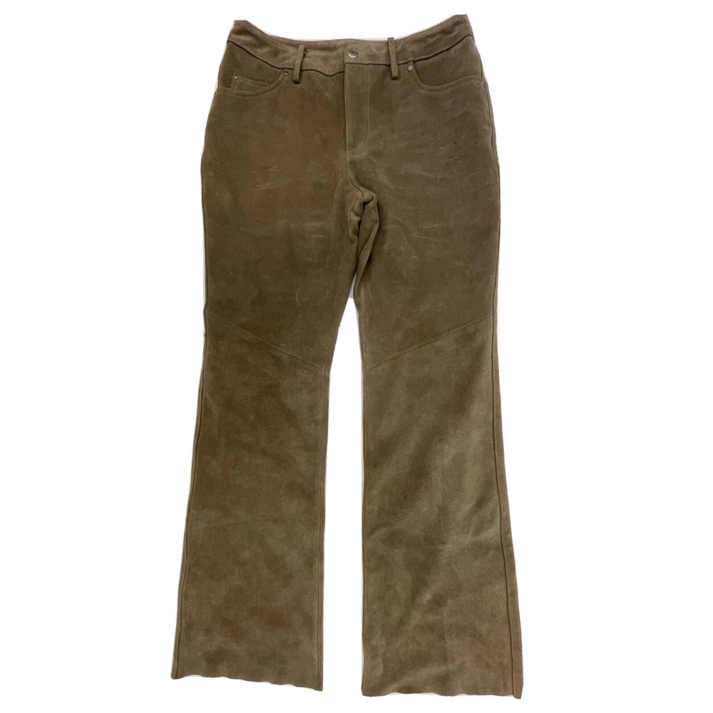 Harley Davidson Womens Brown Beige Suede‎ Leather Pants Size 6 Lined 97093-93VW